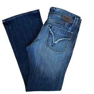 Vigoss USA Premium Denim Mid Rise Dark Wash Bootcut Jeans Juniors Size 13/14 Y2K